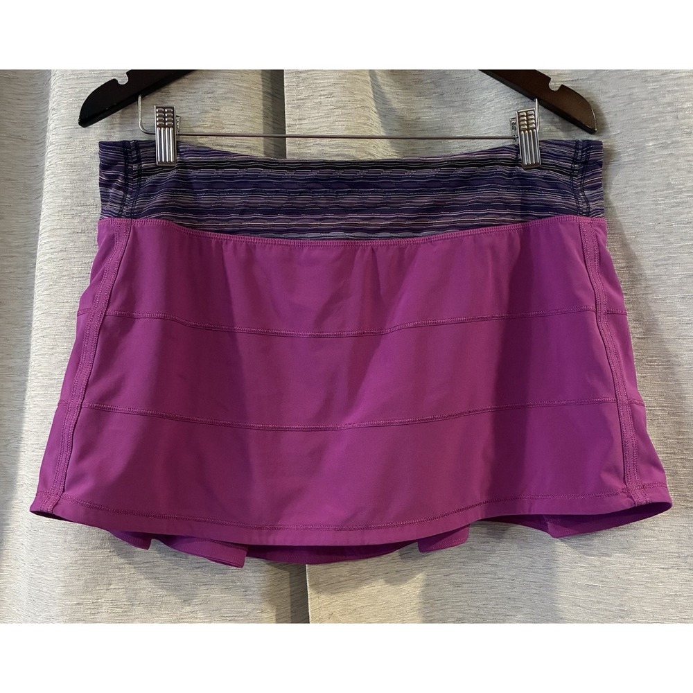 Lululemon Pace Rival Mid-Rise Skirt 12 Magenta Purple Activewear Skort